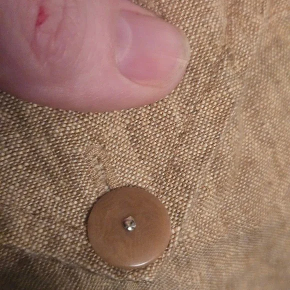 FLAX by Jeanne Engelhart Tan 100% Linen Maxi Skirt Elastic Waist Womens M Boho - Picture 5 of 10